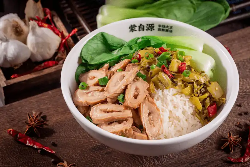 酸菜肥肠饭 Braised Pork Intestine & Pickled Mustard with Rice